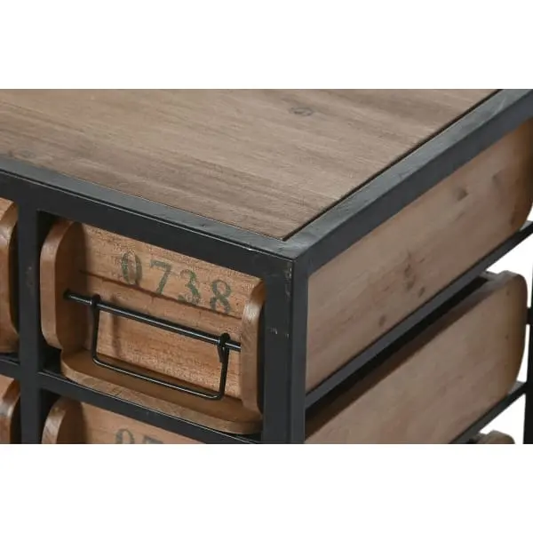 Meuble de Métier Industriel 27 Tiroirs sur Roues Bois et Métal avec compartiments intégrés