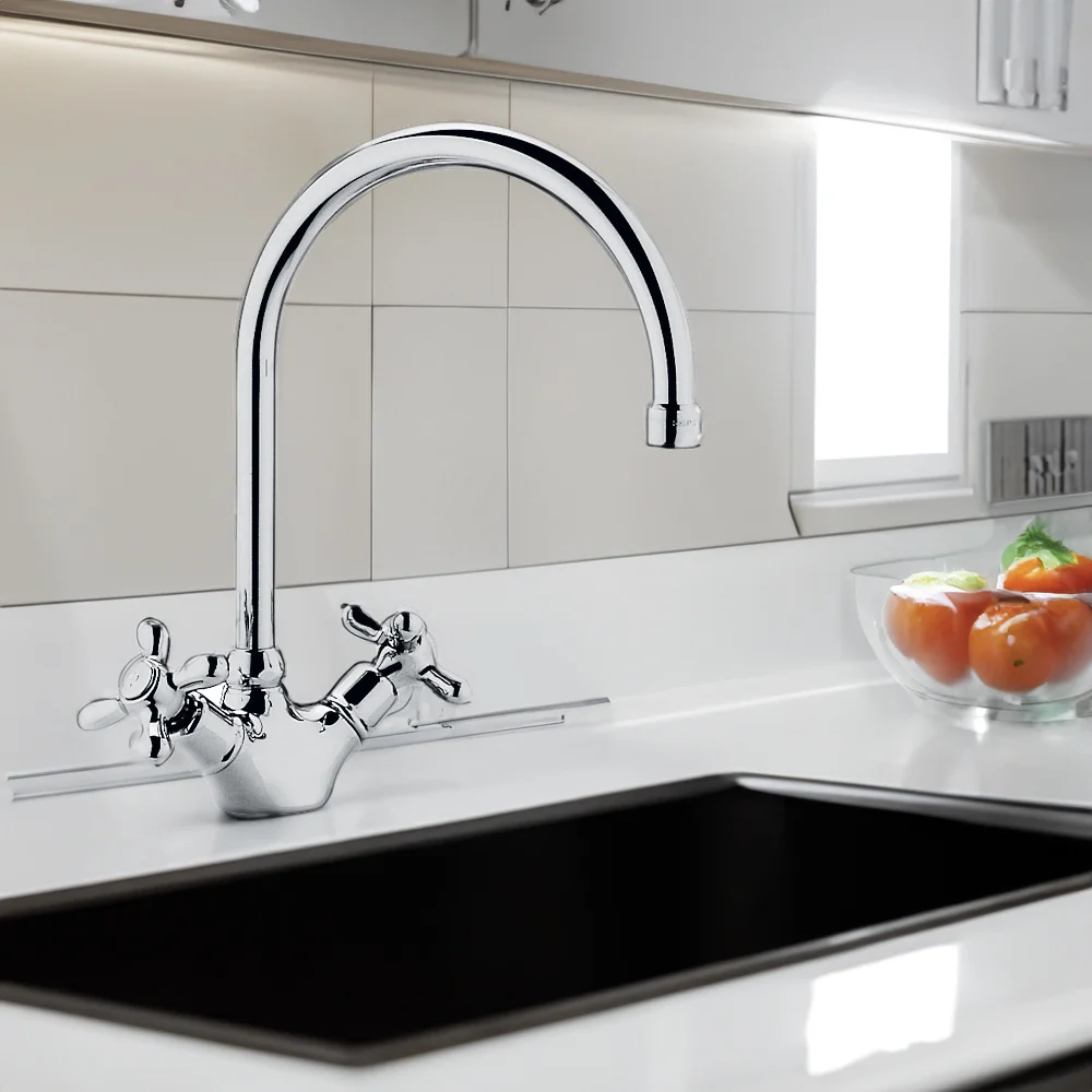 Miscelatore Lavello Monoforo Con Canna Ad Ombrello Iris Bronzo