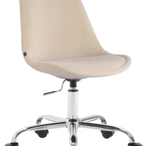 Organisateur de câbles Chaise de bureau sur roulettes en tissu velours crème BUR10350
