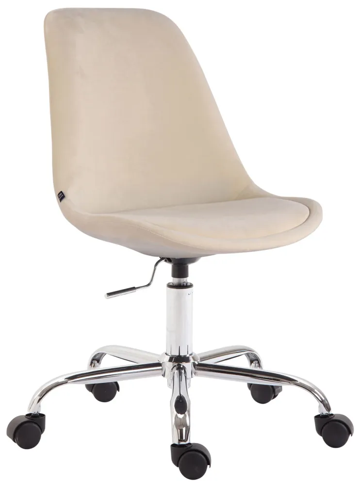 Organisateur de câbles Chaise de bureau sur roulettes en tissu velours crème BUR10350