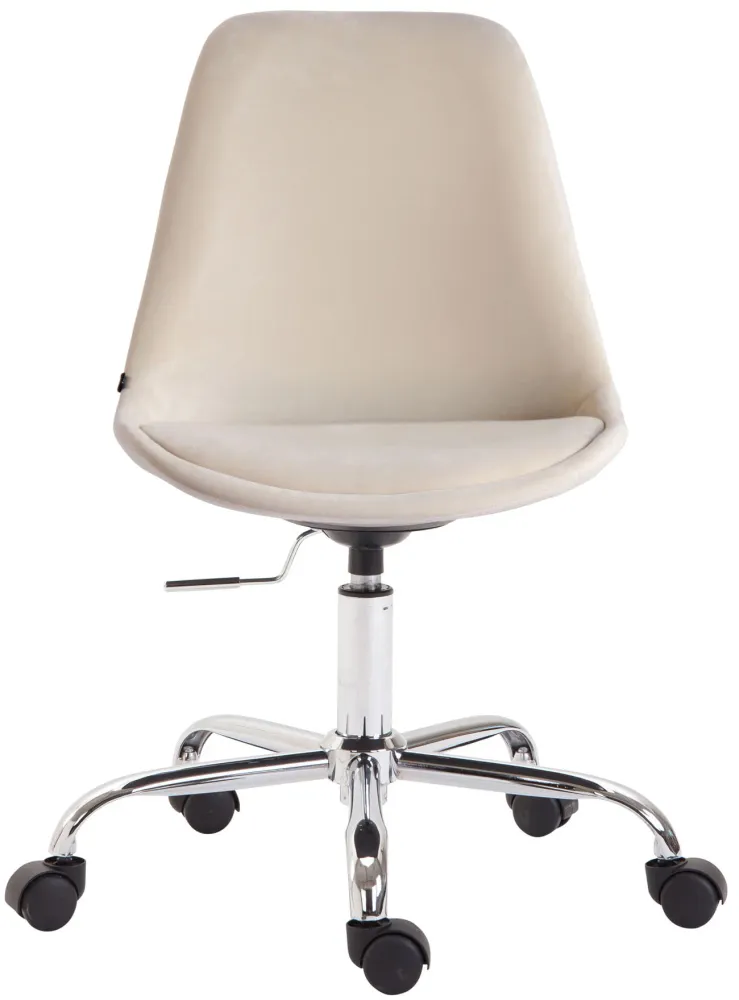 Organisateur de câbles Chaise de bureau sur roulettes en tissu velours crème BUR10350