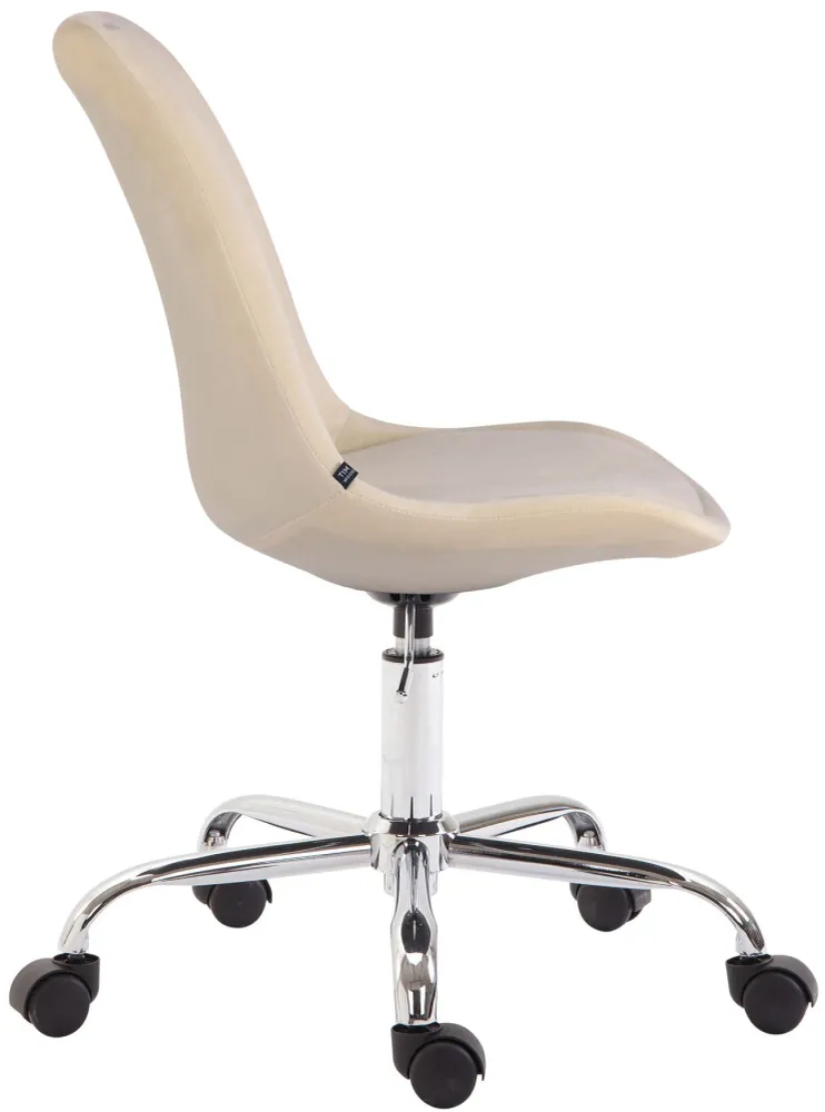 Organisateur de câbles Chaise de bureau sur roulettes en tissu velours crème BUR10350
