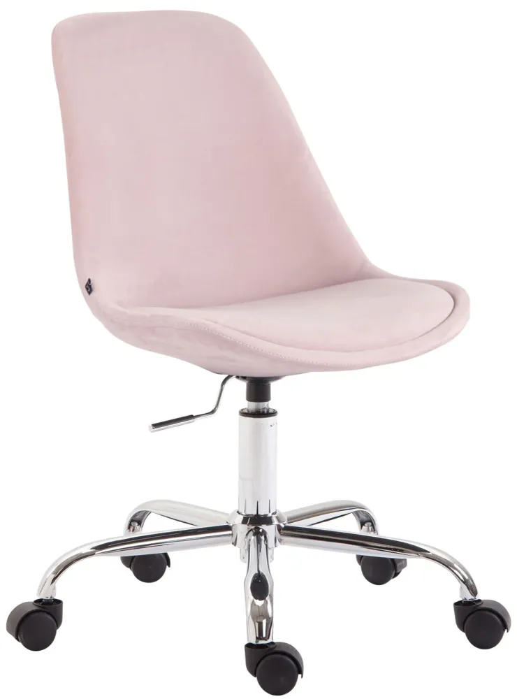 Organisateur de câbles Chaise de bureau sur roulettes en tissu velours rose BUR10353