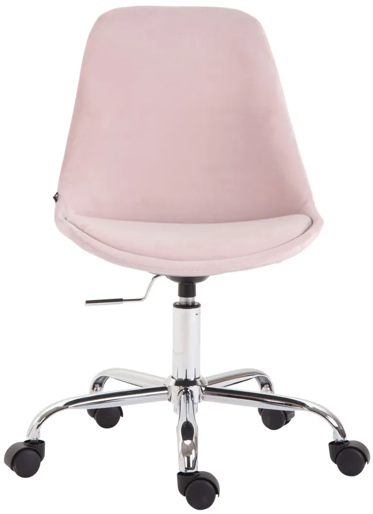 Organisateur de câbles Chaise de bureau sur roulettes en tissu velours rose BUR10353