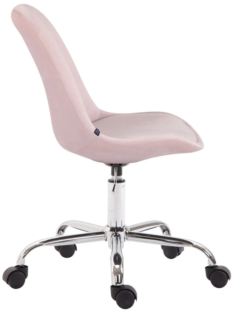 Organisateur de câbles Chaise de bureau sur roulettes en tissu velours rose BUR10353