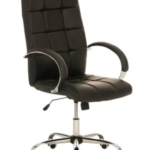 Organisateur de câbles Fauteuil de bureau à roulettes en cuir artificiel noir BUR10009