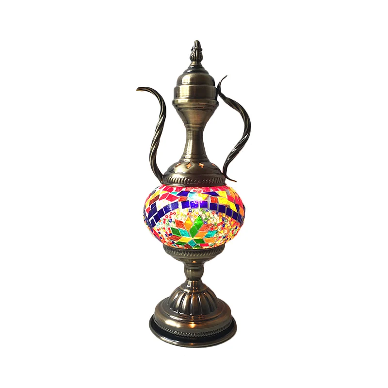 Organisateur de câbles Lampe de bureau en verre jaune/rouge pastèque, éclairage de travail ancestral à 1 tête pour café