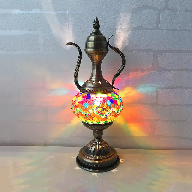 Organisateur de câbles Lampe de bureau en verre jaune/rouge pastèque, éclairage de travail ancestral à 1 tête pour café