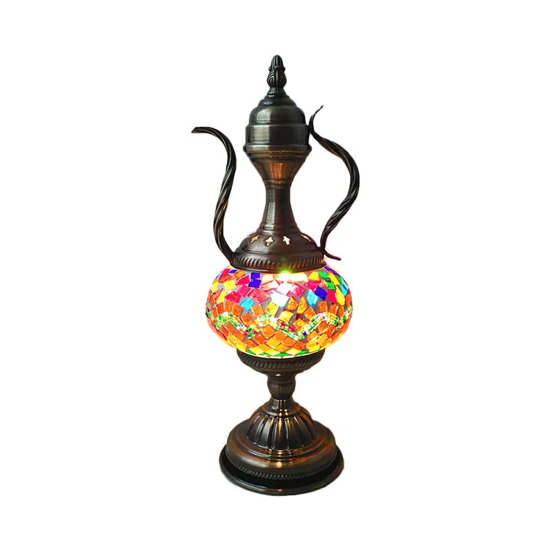 Organisateur de câbles Lampe de bureau en verre jaune/rouge pastèque, éclairage de travail ancestral à 1 tête pour café
