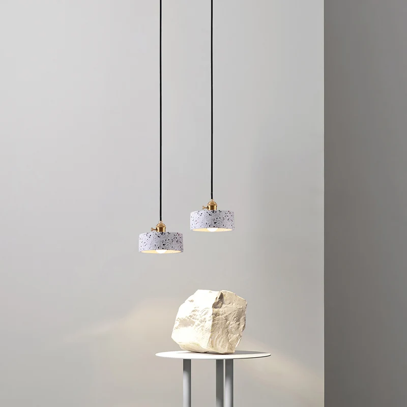Organisateur de câbles Runde Nachttisch-Hängeleuchte, Terrazzo-Single-Simplicity-Pendelleuchte mit Drehschalter