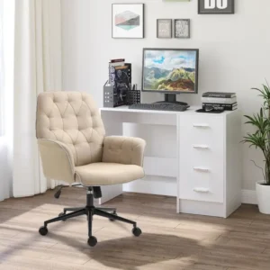 Pieds antidérapants pour Fauteuil de bureau chaise de bureau hauteur réglable roulettes pivotant 360° tissu chanvre 69L x...