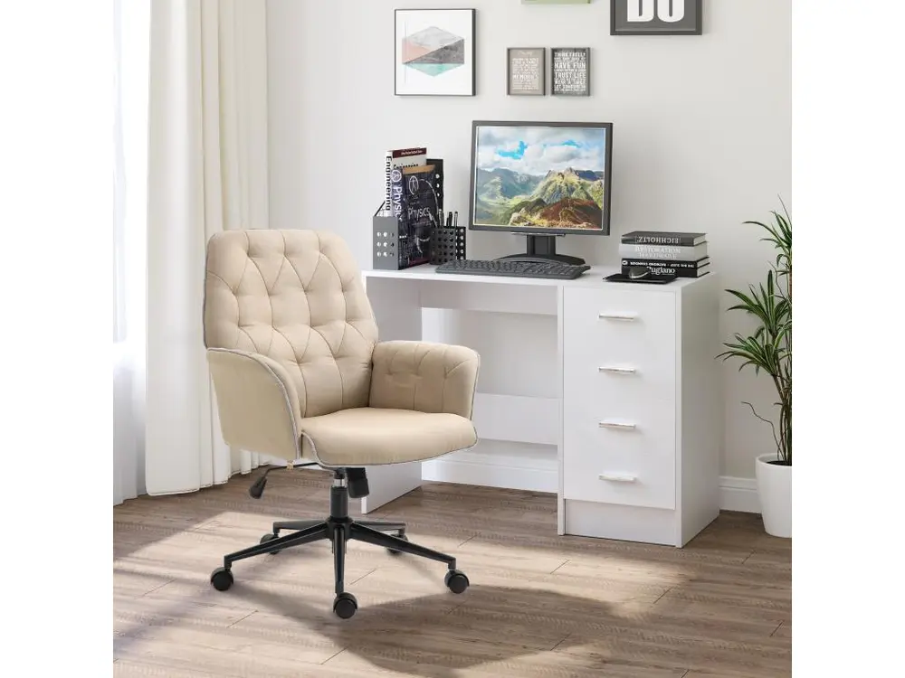Pieds antidérapants pour Fauteuil de bureau chaise de bureau hauteur réglable roulettes pivotant 360° tissu chanvre 69L x...