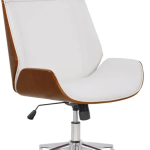 Pieds antidérapants pour Fauteuil de bureau dossier haut avec roulettes synthétique blanc et bois noyer hauteur réglable B...