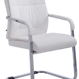 Pieds antidérapants pour Fauteuil de bureau sans roulettes chaise visiteur sans roulettes jusqu'à 260kg en VINYLE blanc 10...