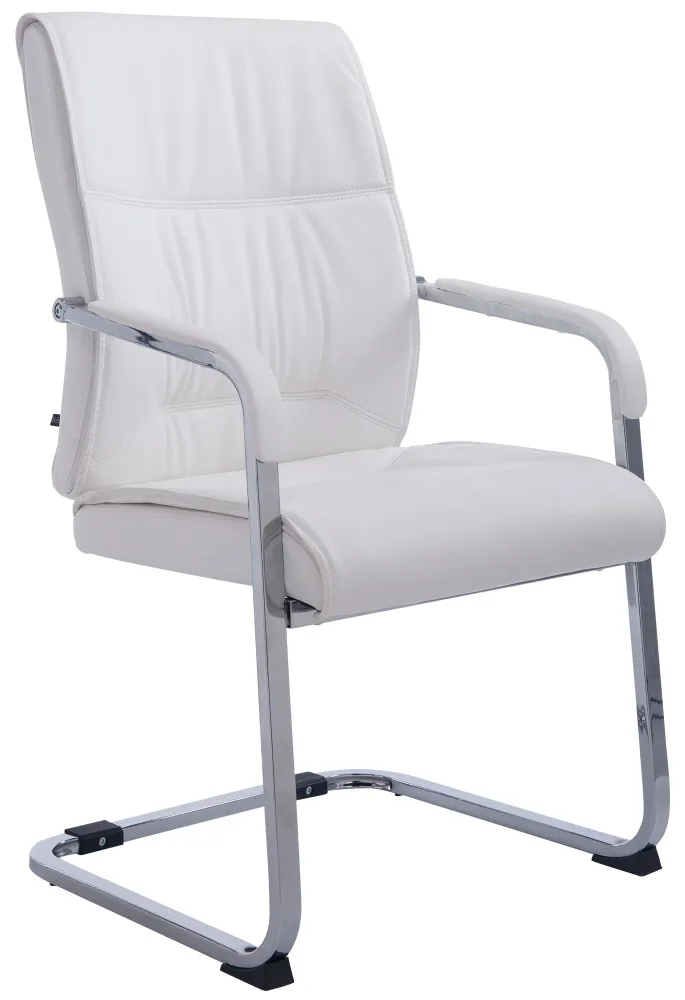 Pieds antidérapants pour Fauteuil de bureau sans roulettes chaise visiteur sans roulettes jusqu'à 260kg en VINYLE blanc 10...