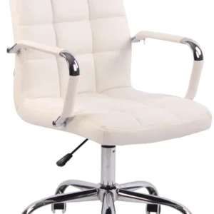 Pieds antidérapants pour Fauteuil de bureau sur roulettes hauteur réglable pivotant accoudoirs en VINYLE blanc 10_0002458