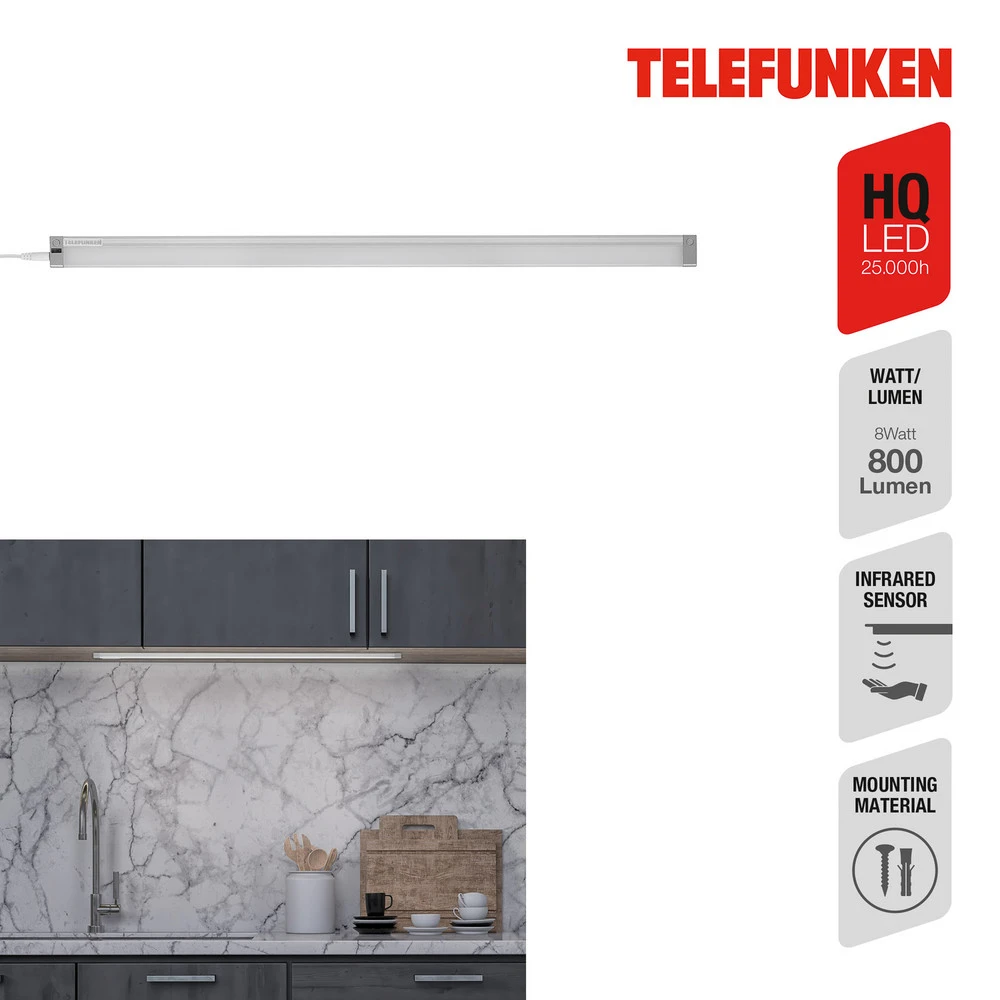 Pieds antidérapants pour Lampe sous meuble LED Zeus, longueur 57 cm