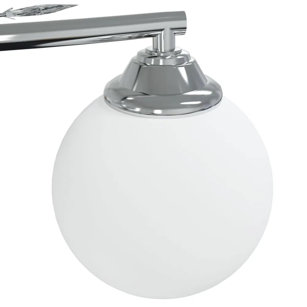 Plafonnier avec abat-jour ronds en verre pour 4 LED G9 avec système de clipsage