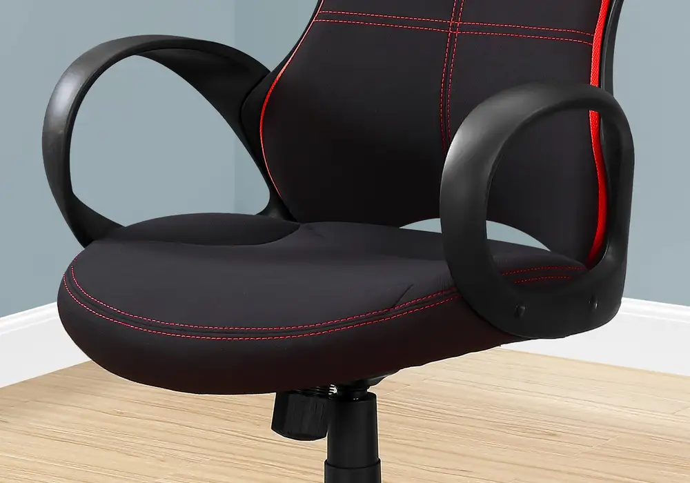 Plateau de rangement Chaise De Bureau - Noir / Tissu Rouge / Multipositions