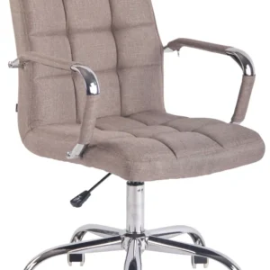 Plateau de rangement Fauteuil de bureau sur roulettes hauteur réglable pivotant accoudoirs en tissu taupe 10_0002476