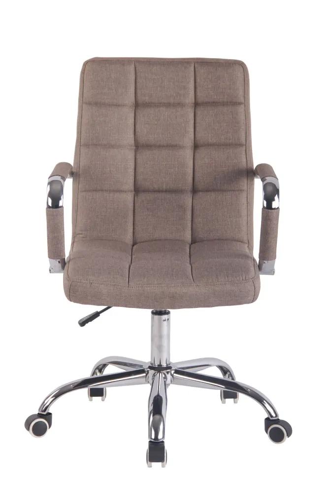 Plateau de rangement Fauteuil de bureau sur roulettes hauteur réglable pivotant accoudoirs en tissu taupe 10_0002476