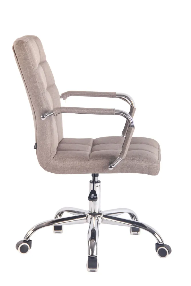 Plateau de rangement Fauteuil de bureau sur roulettes hauteur réglable pivotant accoudoirs en tissu taupe 10_0002476