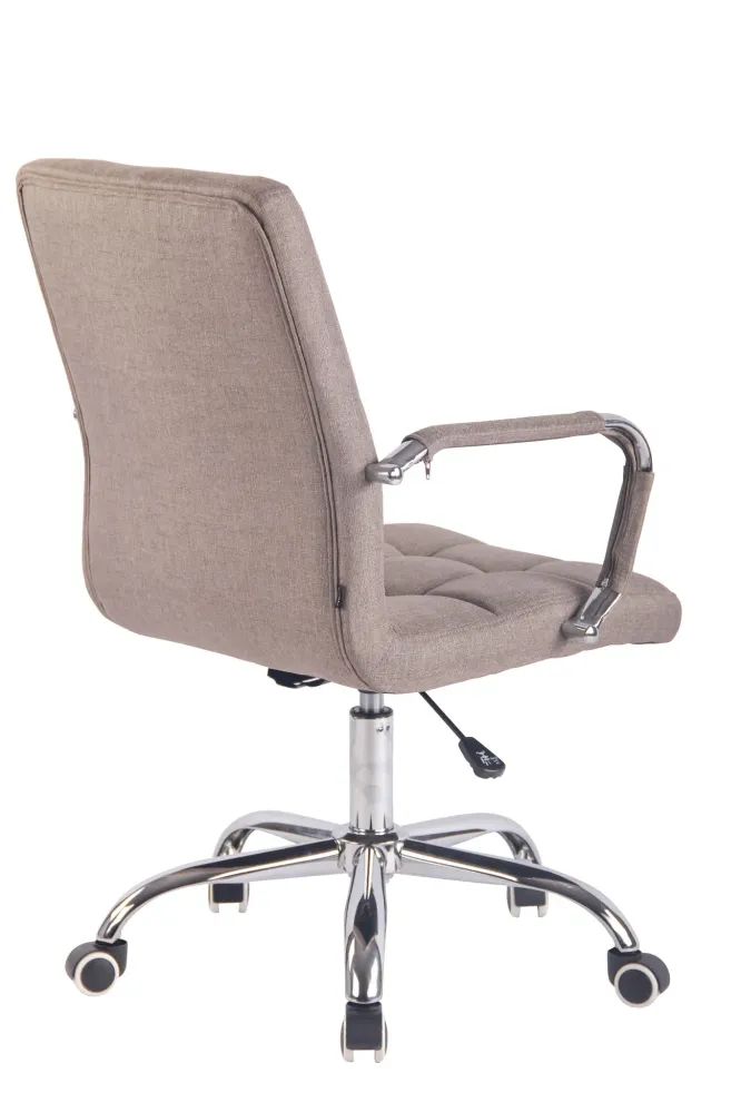 Plateau de rangement Fauteuil de bureau sur roulettes hauteur réglable pivotant accoudoirs en tissu taupe 10_0002476