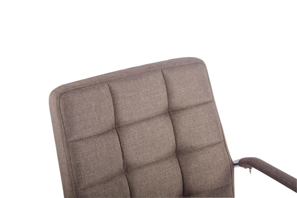 Plateau de rangement Fauteuil de bureau sur roulettes hauteur réglable pivotant accoudoirs en tissu taupe 10_0002476