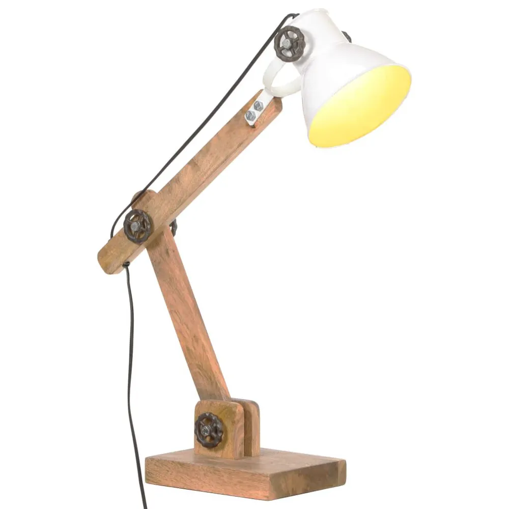 Plateau de rangement Lampe de bureau industrielle Blanc Rond 58x18x90 cm E27