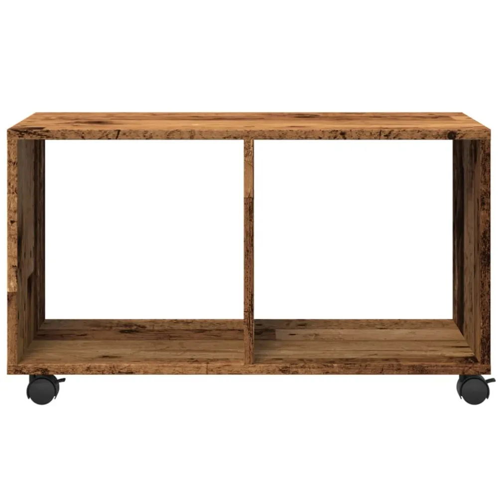 Plateau de rangement Meuble d'appoint sur roulettes 72 x 33 x 42,5 cm bois d'ingénierie couleur marron vieilli DEC031393