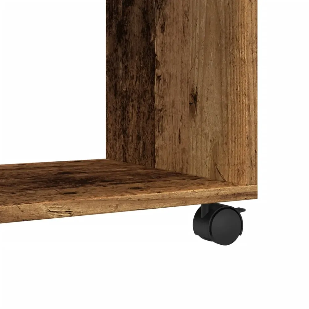 Plateau de rangement Meuble d'appoint sur roulettes 72 x 33 x 42,5 cm bois d'ingénierie couleur marron vieilli DEC031393