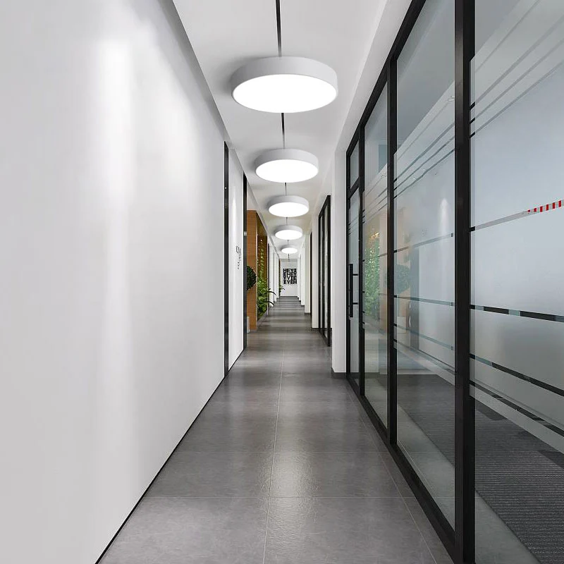 Plateau de rangement Runde Unterputz-Deckenleuchte, einfache Büro-LED-Unterputzleuchte aus Metall mit Acryldiffusor