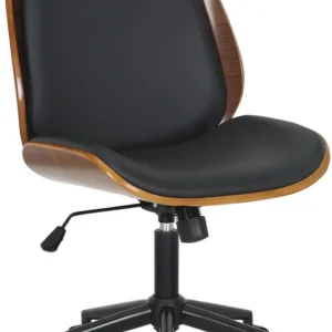 Professionnel Haute Qualité Fauteuil de bureau sur roulettes pivotante et réglable design tendance synthétique noir bois e...