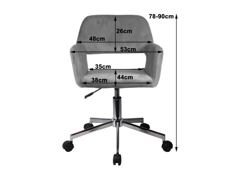 Professionnel Haute Qualité Fauteuil pivotant à roulettes velour AKORD FD22 Gris