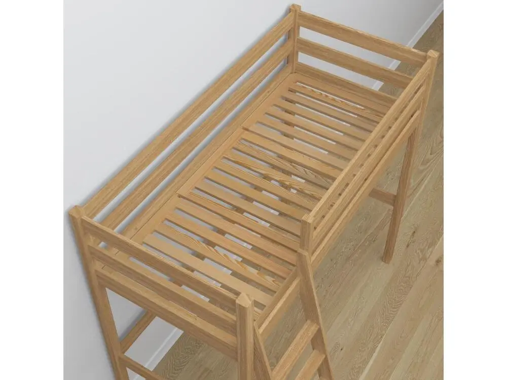 Professionnel Haute Qualité Lit mezzanine en chêne - avec bureau N03 Chêne Naturel 100x190