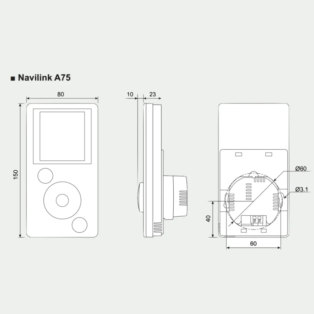 Protection de bord Commande d'ambiance Navilink A75 - Filaire