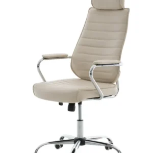 Protection de bord Fauteuil de bureau à roulettes en synthétique crème hauteur réglable BUR10004