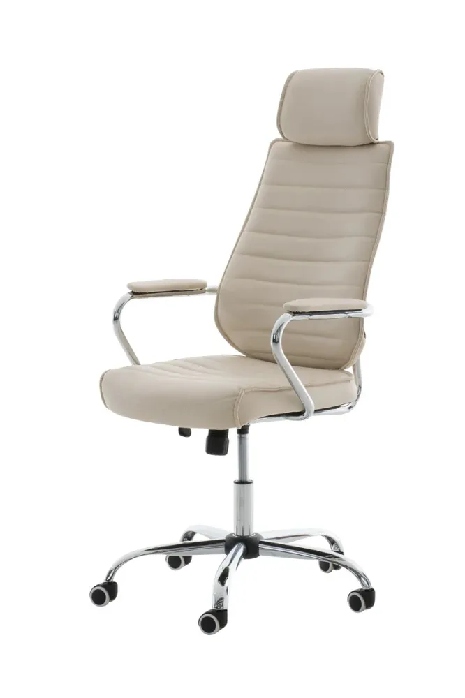 Protection de bord Fauteuil de bureau à roulettes en synthétique crème hauteur réglable BUR10004