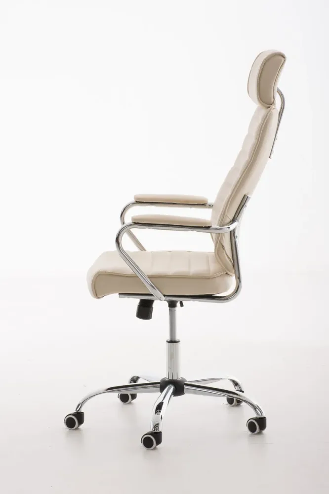 Protection de bord Fauteuil de bureau à roulettes en synthétique crème hauteur réglable BUR10004