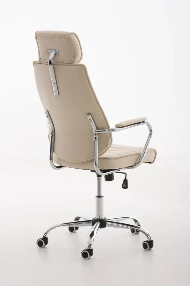 Protection de bord Fauteuil de bureau à roulettes en synthétique crème hauteur réglable BUR10004