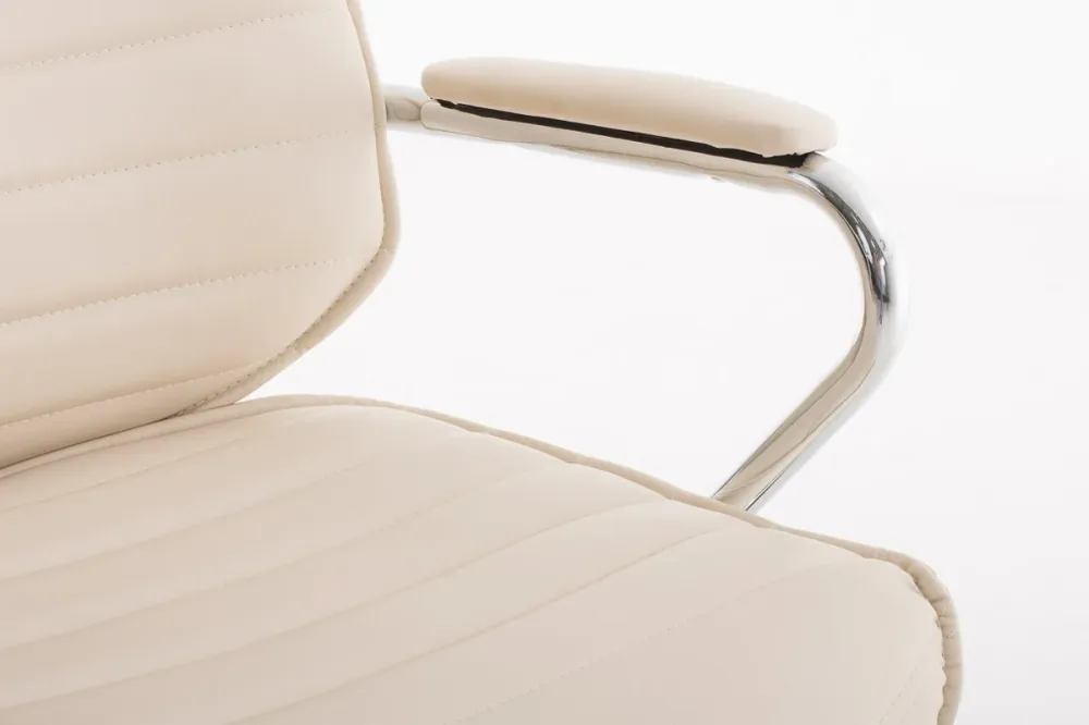 Protection de bord Fauteuil de bureau à roulettes en synthétique crème hauteur réglable BUR10004