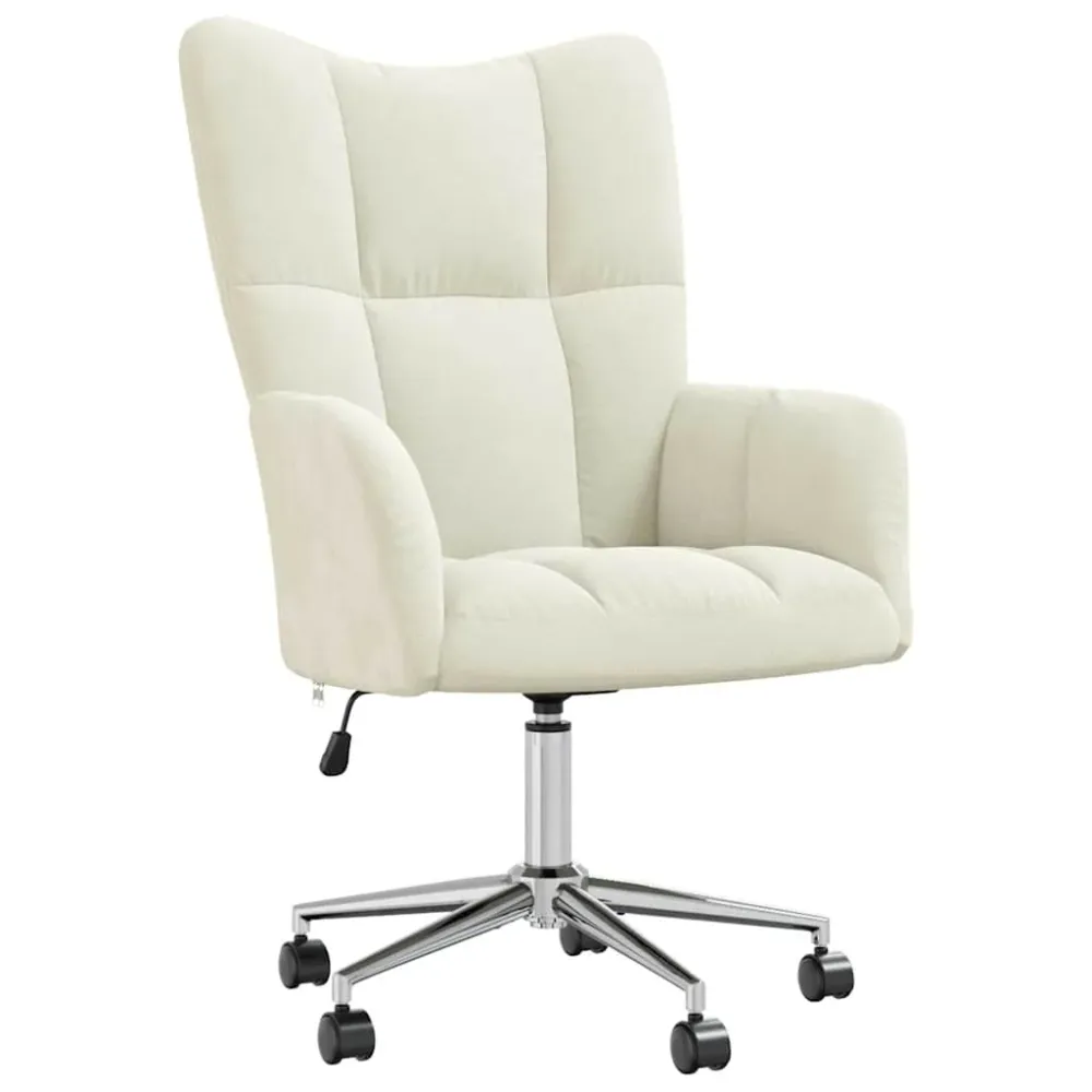 Protection de bord Fauteuil lounge chaise de canapé bureau sur roulettes design récent en velours crème DEC026636