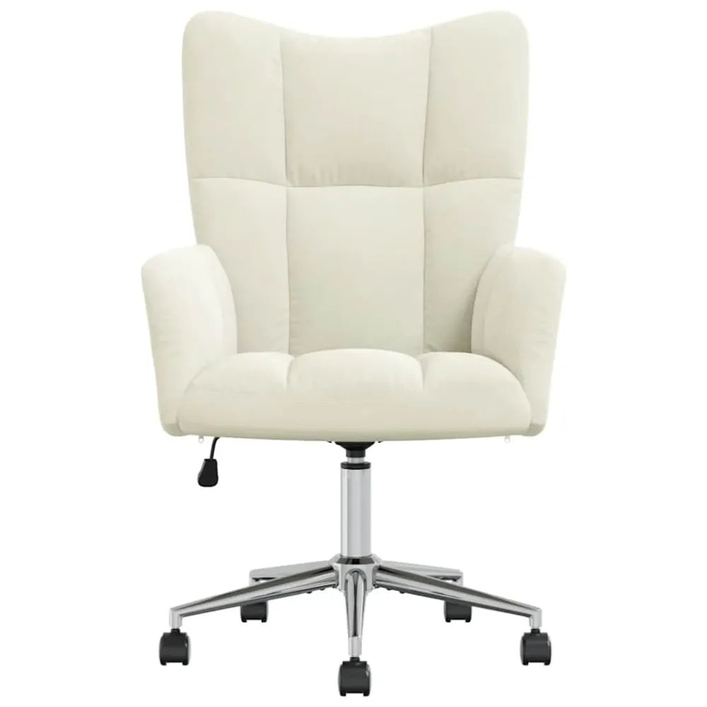 Protection de bord Fauteuil lounge chaise de canapé bureau sur roulettes design récent en velours crème DEC026636
