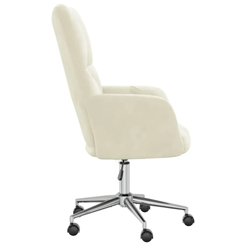 Protection de bord Fauteuil lounge chaise de canapé bureau sur roulettes design récent en velours crème DEC026636