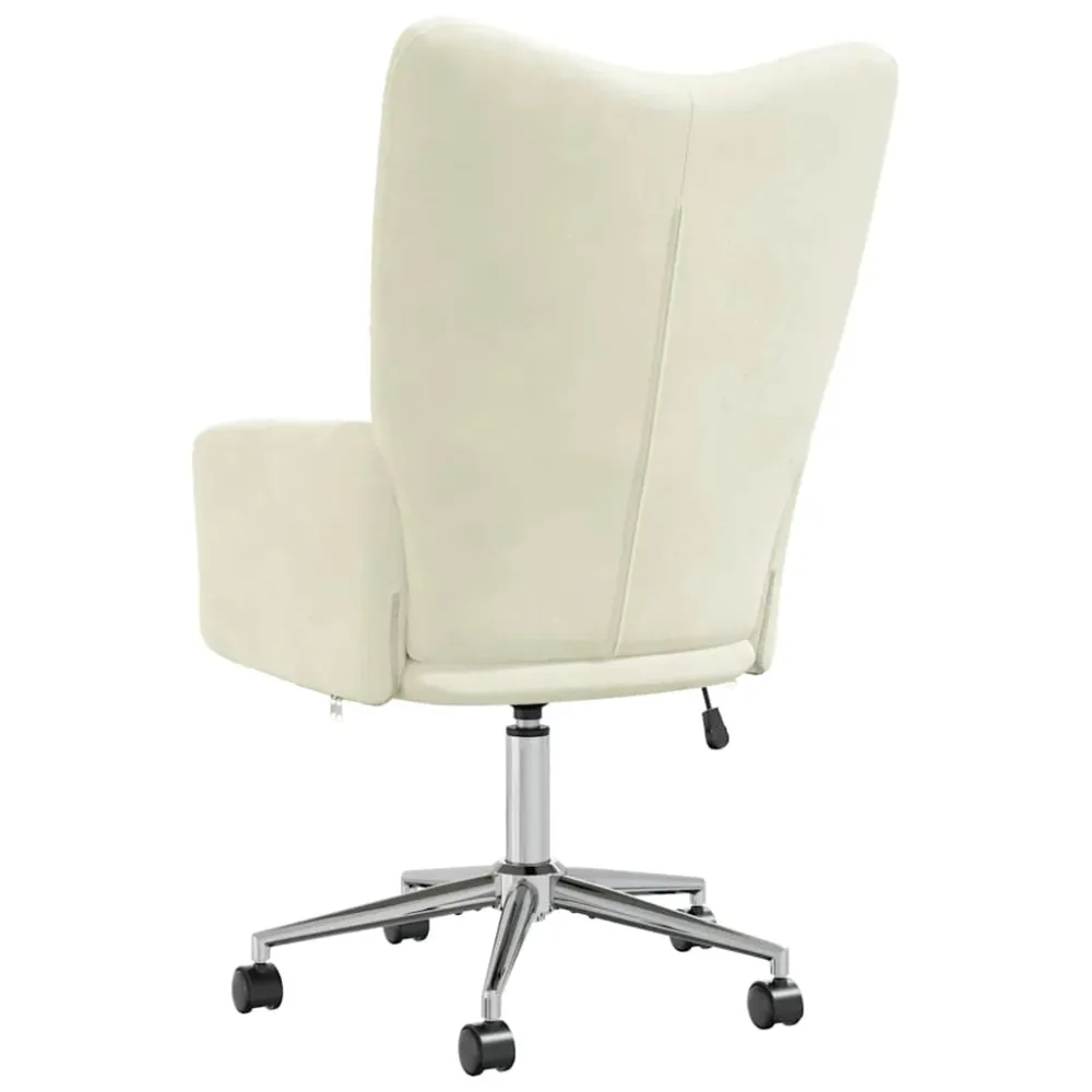 Protection de bord Fauteuil lounge chaise de canapé bureau sur roulettes design récent en velours crème DEC026636
