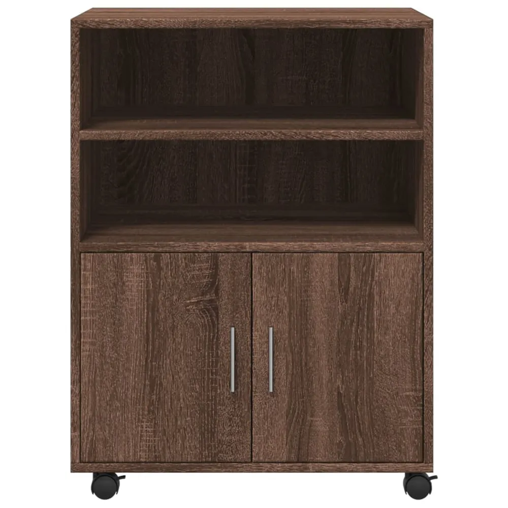 Protection de bord Meuble de bureau sur roulettes meuble d'appoint 60 x 48 x 81 cm bois d'ingénierie marron DEC024493