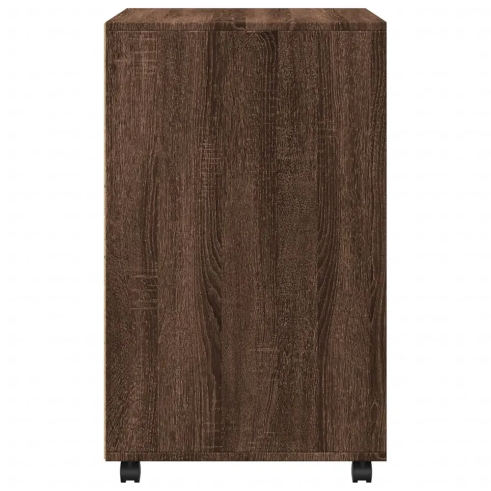Protection de bord Meuble de bureau sur roulettes meuble d'appoint 60 x 48 x 81 cm bois d'ingénierie marron DEC024493