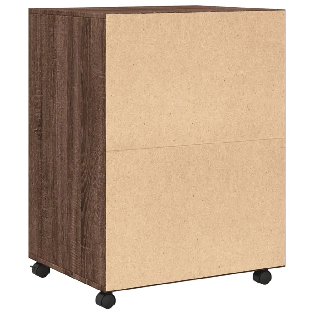 Protection de bord Meuble de bureau sur roulettes meuble d'appoint 60 x 48 x 81 cm bois d'ingénierie marron DEC024493
