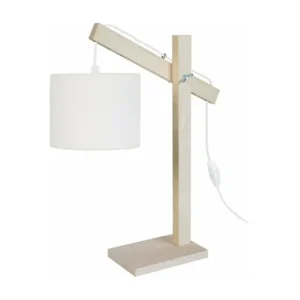 Protection de bord PILORI CYLINDRE - Lampe de bureau articulé bois naturel et blanc