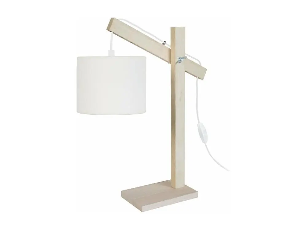 Protection de bord PILORI CYLINDRE - Lampe de bureau articulé bois naturel et blanc